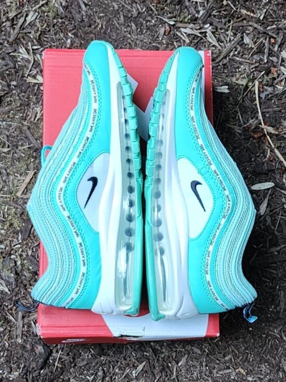 👟NWB Nike Air Max 97 "Have a Nike Day" teal, white, black Women's 8, Youth 6.5